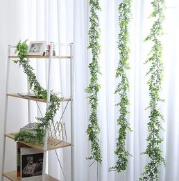 Decorative Flowers 3Pcs 6ft Artificial Eucalyptus Garland Wall Hanging Fake Plant Vines For Wedding Garden Decoration Plastic Rattan Home