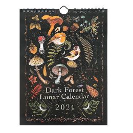 12 X 8 Inch Dark Forest Lunar Calendar 2024 Contains 12 Original Illustrations Drawn Throughout The Year, 12 Monthly Colourful