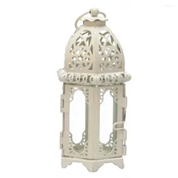 Candle Holders DecorationLightweight Gift Moroccan Style Holder Iron Glass Vintage Home Space Saving Lantern Lamp Easy Install