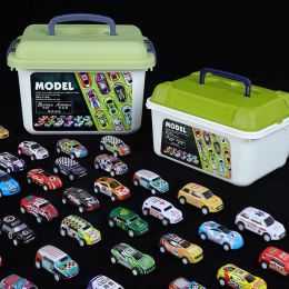 20/30/50Pcs Mini Car with Storage Box Alloy Model Pull Back Car Kids Toys Inertia Cars Diecasts Toy Car for Boys Children Gifts