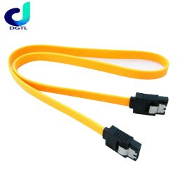 New Sata 2.0 Hard Drive Data Cable 45cm Drive Line Yellow Red Straight Line With Buckle Suitable For Computer Motherboard