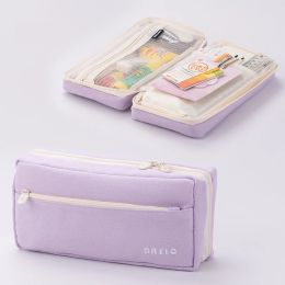 Bags 9.05*4.33in Large Purple Pencil Bags Pencil Cases Pouch for Pencil for Girls Soft Touch Cosmetic Bag School Office Supplies