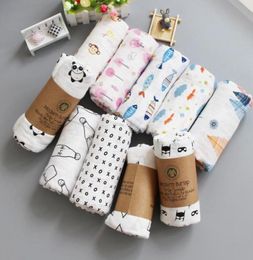 Muslin Baby Blankets Newborn Cotton Bath Towels Infant Cartoon Animal Swaddle Toddler Blanket Wrap Nursery Bedding 120120cm 47 St2797075