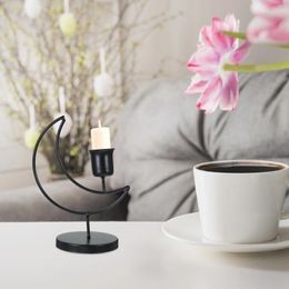 Candle Holders Tea Light Holder Table Metal Stand Moon Desktop Centrepiece Creative Ornament Home Decor