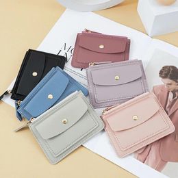 Storage Bags Mini Ladies Pu Leather Id Card Holder Bank Multi-slot Ultra-thin Coin Purse For Men And Women
