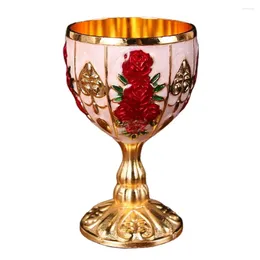 Cups Saucers Pretty Teacup Lightweight Anti-rust Zinc Alloy Relief Professional Goblet Cup Embossed Eye-catching