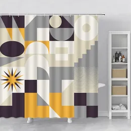 Shower Curtains Geometry Creative Curtain Set Hook Hanging Cloth Modern Home Decor Bathroom Accessories Polyester Fabric Bath