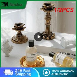 Decorative Figurines 1/2PCS Metal Tray Round Practical Ring Storage Fruit Cake Home Decor Elegant Plates Luxury