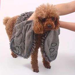 Dog Apparel Quick Drying Bath Towel With Hand Pockets Microfiber Shammy Pet For And Cat