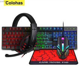 Keyboards Game keyboard with backlight game console keyboard USB RGB 104 rubber keyboard cover and ergonomic Russian keyboard with wiresL2404