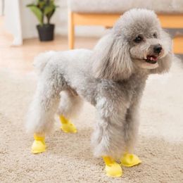 Dog Apparel Shoes For Small Dogs Waterproof Foot Cover Rain Boots Puppy Pet Rainy Day Supplies 4 Pieces