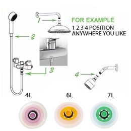 5 Pcs Shower Flow Reducer Limiter Set Water Saving 4, 6, 7 L/Min Hose Restrictor For Adapter Bathroom Accessories