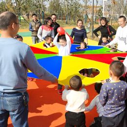 Kids Whack A Mole Game Rainbow Umbrella Kindergarten Outdoor Fun And Sports Paracaidas Toy Buiten Speelgoed Voor Kinderen
