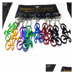 Key Rings 120Pcs Mixed Colours Bicycle Chains Bike Bottle Wine Beer Opener Bar Tool Metal Keychains Jewellery Keyrings Gifts268G Drop Del Otj7P