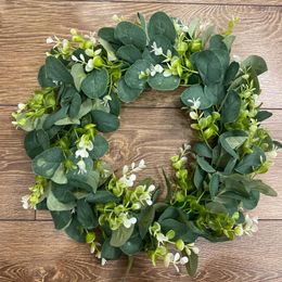 Party Decoration 33/38cm Eucalyptus Wreath Artificial Plants Background Wall Door Decor Hanging Garland Wedding Christmas Home