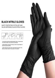 Factory Supply Safety Protection Disposable Tattoo Microblading Art Salon Black Nitrile Gloves3430206