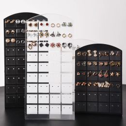 2pcs 48/72Holes Portable Earrings Ear Studs Holder Plastic Jewellery Display Holders Earring Showcase Organiser Stand Storage Rack