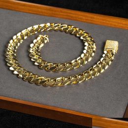 Pendant Necklaces Wholesale Choker 18K Gold Custom Cuban Link Chain 24K Miami 18Mm Necklace Drop Delivery Jewelry Pendants Ot6Zw