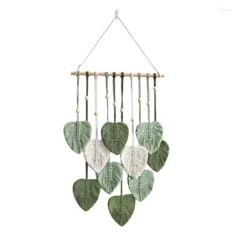 Tapestries Handwoven Colorful Leaf Tapestry Exquisite Wood Beads Vintage Wall Hanging Children Room Nursury Decors 90X40cm