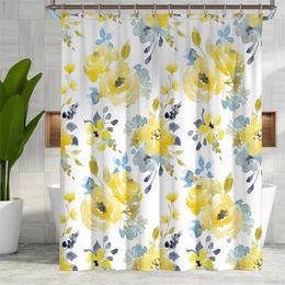 Shower Curtains Plant Leaves Vines Flowers Curtain Modern Nordic Minimalist Polyster Waterproof Bathroom With Hooks Home Decor