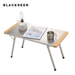 Furnishings Bamboo Stainless Steel Folding Table Portable with Carry Bag Bbq Stable Frame for Outdoor Camping