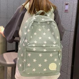 School Bags Fashion Girl Kawaii Printing Green Trendy Book Female Cute Nylon Laptop College Backpack Ladies Travel Women Student