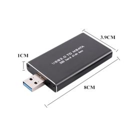 mSATA to USB 3.0 Hard Drive Enclosure Aluminium Alloy External Solid State Disc Box mSATA Case Adapter for 30*30 50*30 mSATA SSD