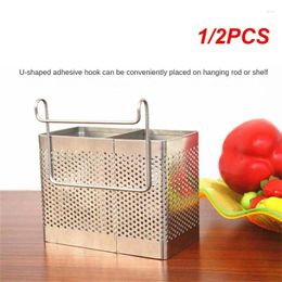 Kitchen Storage 1/2PCS Stainless Steel Chopsticks Holder Hanging Cutlery Drying Basket Tableware Drainer With Hooks Utensil