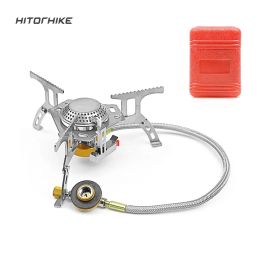 Supplies Hitorhike Portable Outdoor Folding Gas Stove Camping Equipment Hiking Picnic 3500w Igniter Camping Gas Stove