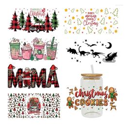 Window Stickers UV DTF Transfesr Sticker Christmas Cookies Gingerbread For The 16oz Libbey Glasses Wraps Bottles Cup Can DIY Waterproof