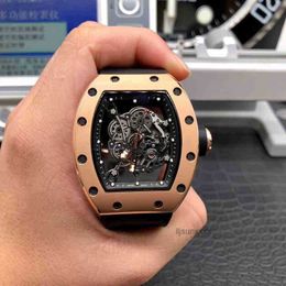 Watch Men's Luxury Designer Watch Wine Barrel Rubber Strap Stainless Steel Automatic Mechanical Watch 2024 Hot Sale I77j