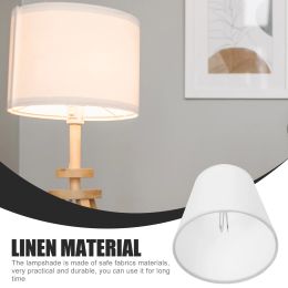 Light Bulbs Fabric Lampshade Universal Compact Cover Drum Wear-resistant White Linen Daily Use