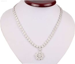 Solid 18K White Gold With Diamonds Miracle Plates Setting Enlarge Diamond Size Precious And Noble Necklaces