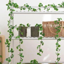 Decorative Flowers Faux Greenery Decor Realistic Artificial Green Vine Garlands For Home Wedding Garden Indoor/outdoor Plastic Climbing