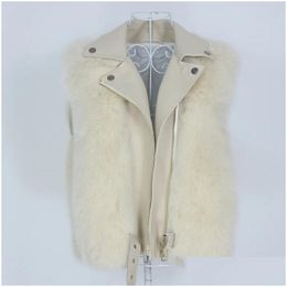Damenfell Faux Optbuy Real Coat Weste Winter Jacke Frauen Natural Fuch