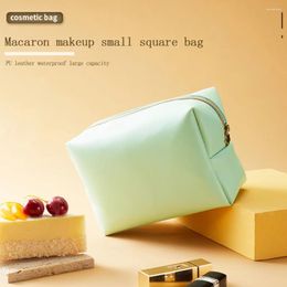 Storage Bags Travel Makeup Bag Leather Cosmetic Small Pouch Portable Waterproof Toiletry Organiser For Women Girls Gift