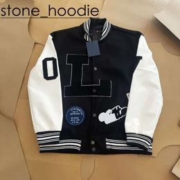 Louies Vuttion Designer Men's Jackets Fashion Luxury Brand Women Jacket Louies Vintage Loose Long Sleeve Green Baseball Casual Warm Vuttion Bomber Clothing 2508