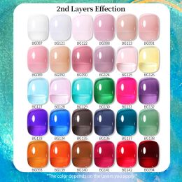 BORN PRETTY 15ML Jelly Purple Nail Gel Polish Transparent Colorful Translucent Pink Semi Permanent Soak Off Nail Art Gel Varnish