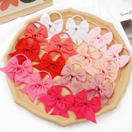 16 Pieces Babies Tiny 3 Inches Hair Bows Rubber Bands Hair Ropes Ponytail Holders for Baby Girls Infant Kids Hair Accessories