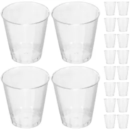 Disposable Cups Straws 100 Pcs Wineglass Small Plastic Cup Tasting Water Drinking Glasses