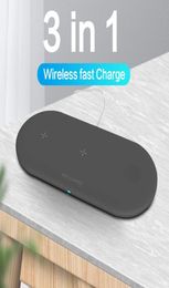 3 In 1 Portable Wireless Charger for IPhone 11 Pro Samsung S8 Fast Charging Pad For Apple Watch IWatch 4 3 2 1 Airpods2015396