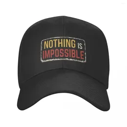 Ball Caps Fashion Retro Impossible Is Nothing Baseball Cap For Men Women Breathable Trucker Hat Performance
