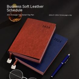 Planners 2024 Imitation Soft Leather Noodle Plan Book A4 Calendar Notebook A5 Calendar Book Calendar Efficiency Manual Notebook