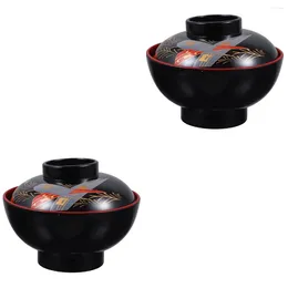 Bowls Miso Bowl Small Soup Rice Japanese Container Exquisite Compact Lid Lidded Serving Plastic Salad