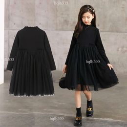 2024 Girls' Dress Spring And Autumn New Base Fluffy Gauze Skirt, Big Children Princess Long Sleeved Children's Skirt 's