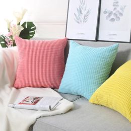 Pillow Corduroy Like Corn Kernels Throw Pillowcase 40/45/50/55/60/66cm Solid Color Supersoft Cover Home Living Room Sofa Decor