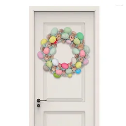 Decorative Flowers Easter Door Wreath Front Garlands Colorful Egg And Spring Garland Rustic For Festival Decor Window