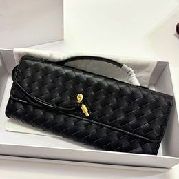 Designerinnen Frauen Geldbeutel Handheld Abendtaschen gewebt echtes Leder Handtasche Flap Messenger Bags Cowide Hochqualität Lady Long Wallet