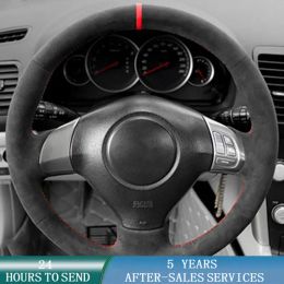 Car Steering Wheel Cover Suede Leather Car Accessories For Subaru Forester 2008-2012 Impreza 2008-2011 Legacy 2008-2010 Exiga 2