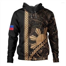 Men's Hoodies 3D Print Philippines Filipinos Polynesian Tattoo Lapu Sun Tribal For Men Kid Fashion Hooded Hoody Vintage Pullover